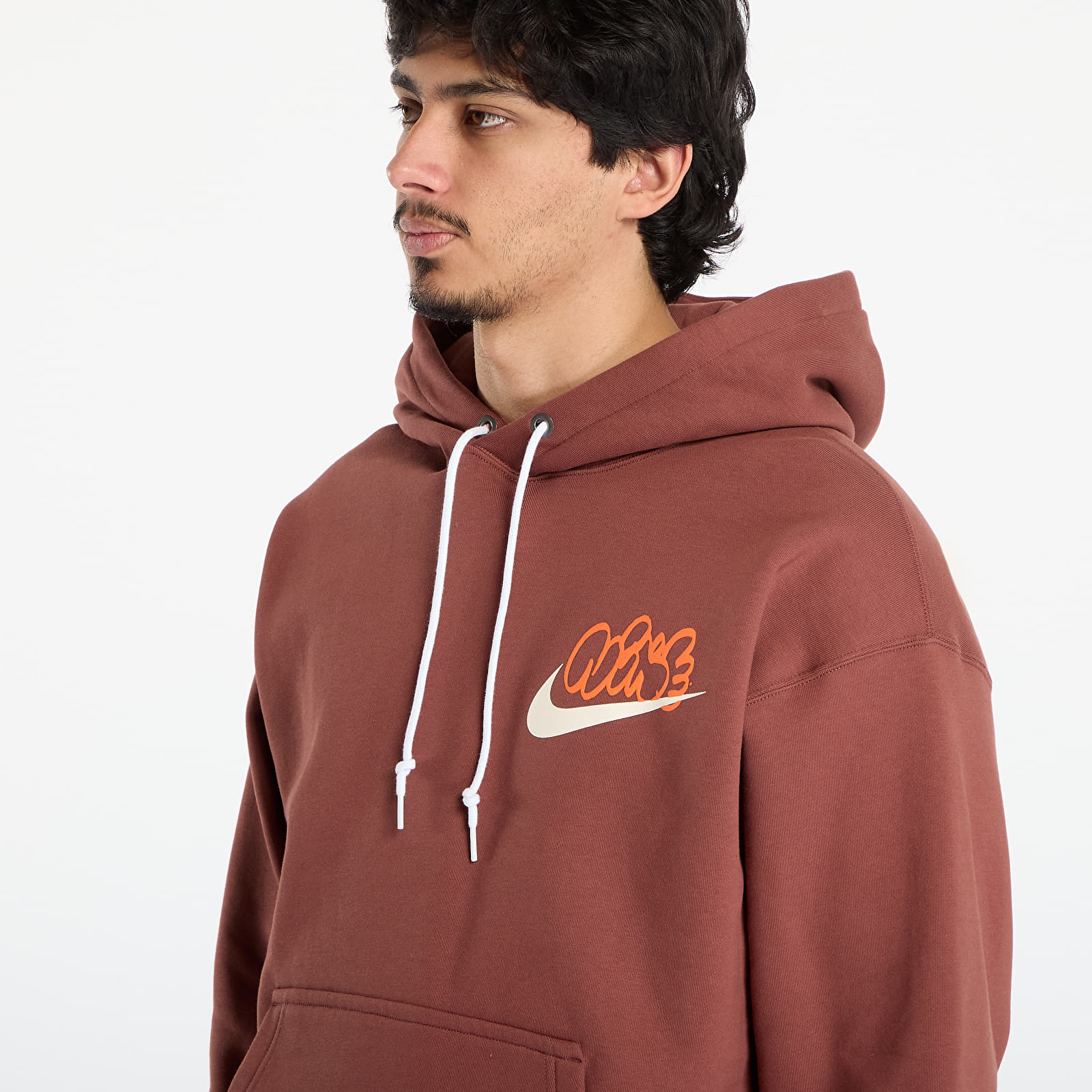Dukserice Nike Solo Swoosh Men's Fleece Hoodie Red Sepia