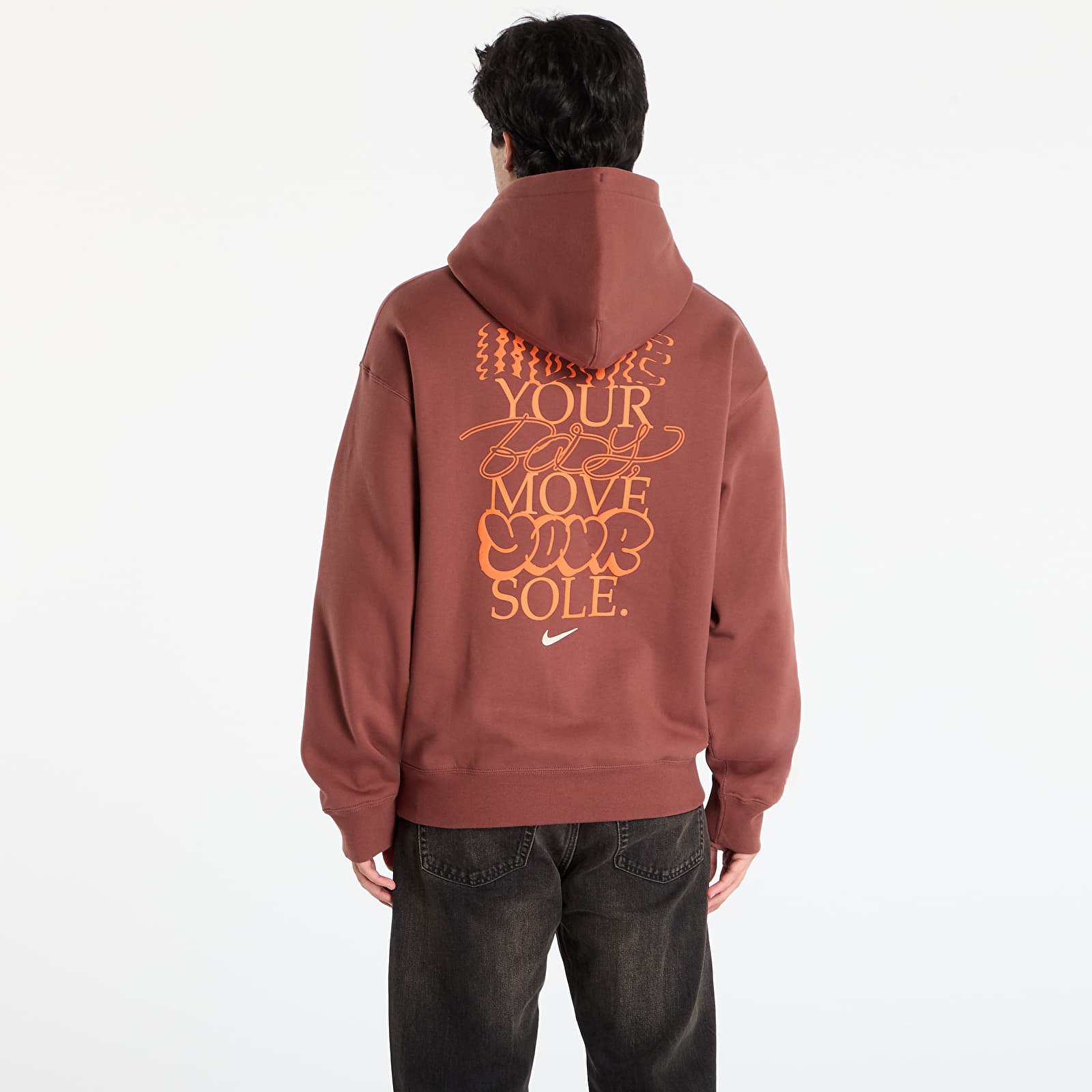 Dukserice Nike Solo Swoosh Men's Fleece Hoodie Red Sepia