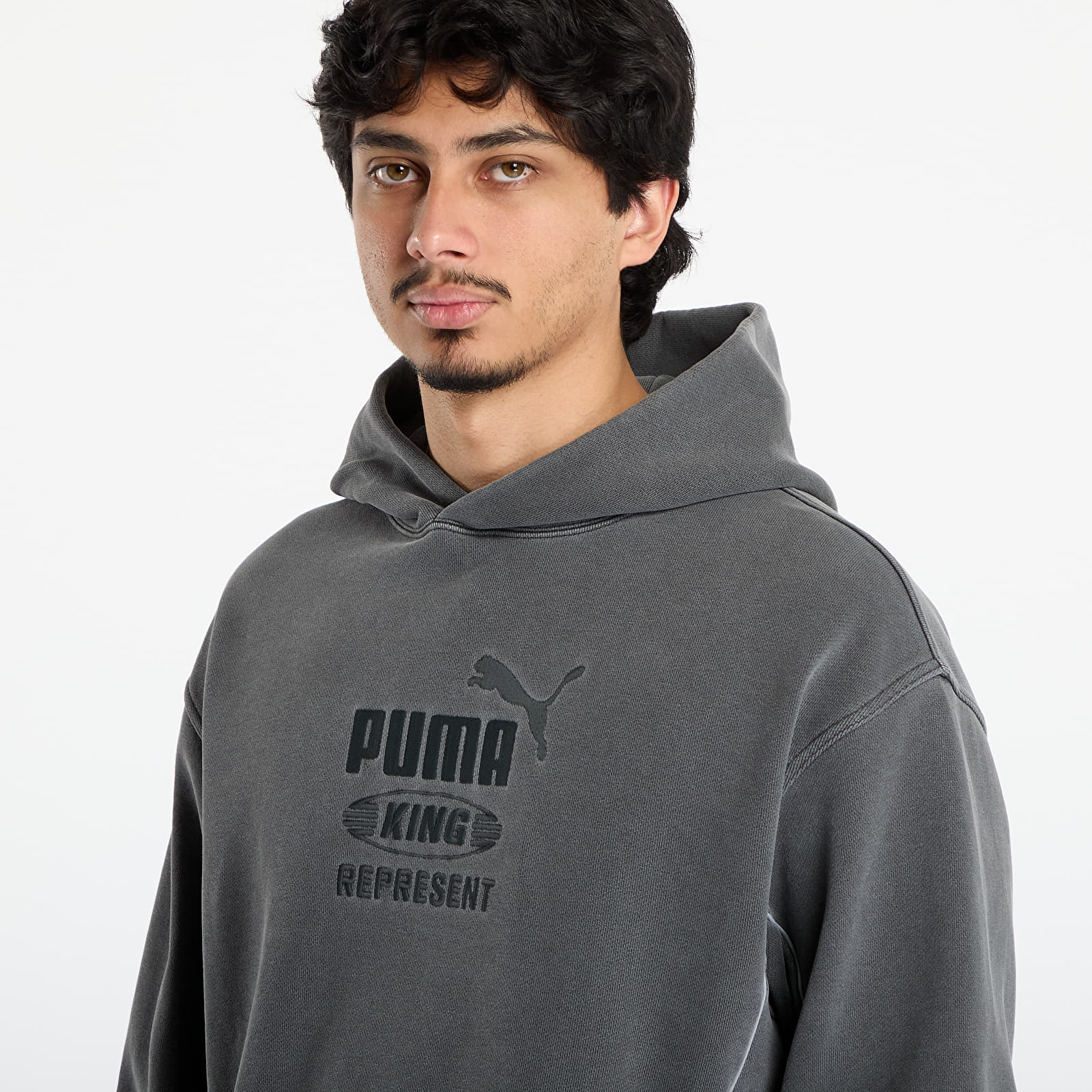 Pánské mikiny Puma x REPRESENT Graphic Hoodie Flat Dark Gray