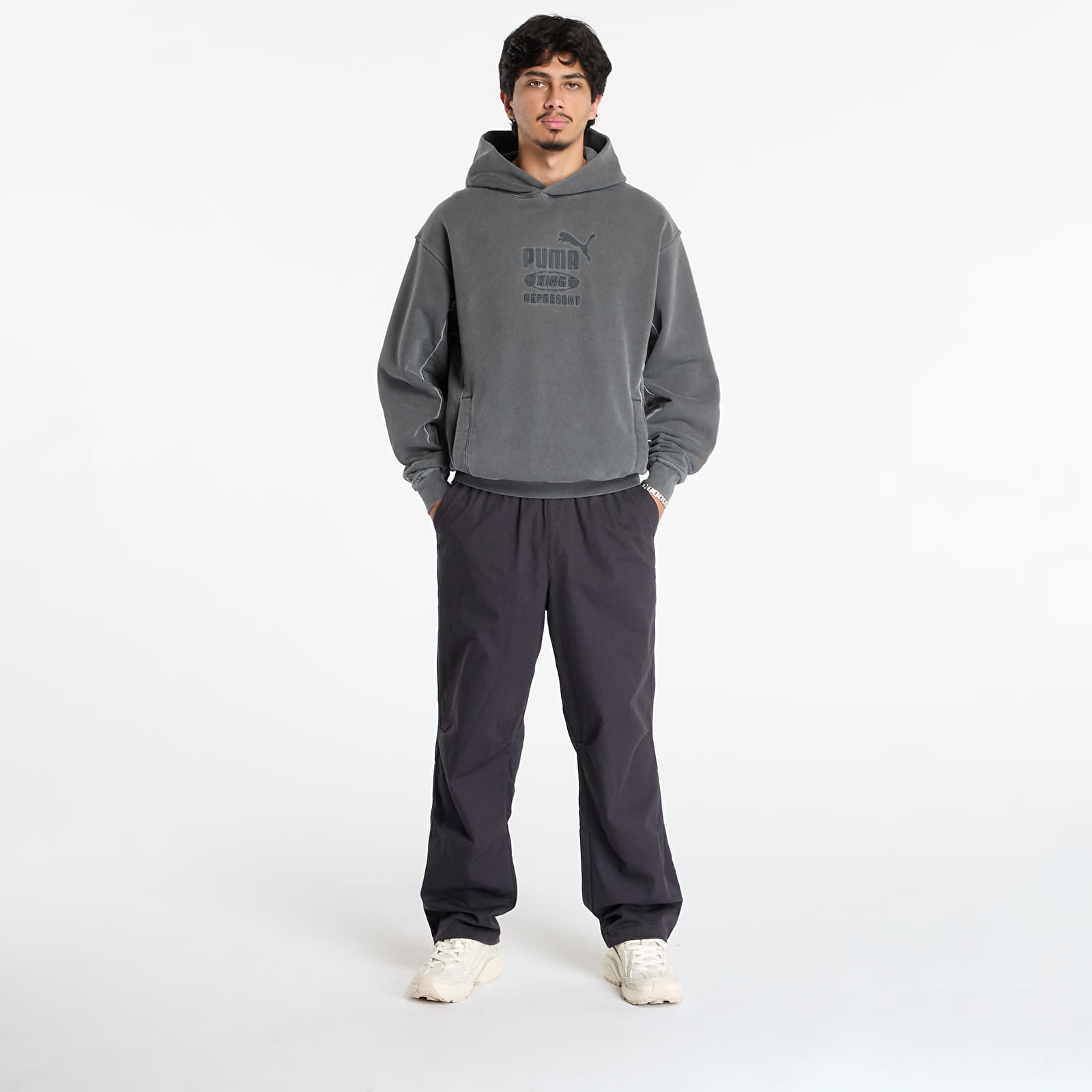 Pánské mikiny Puma x REPRESENT Graphic Hoodie Flat Dark Gray