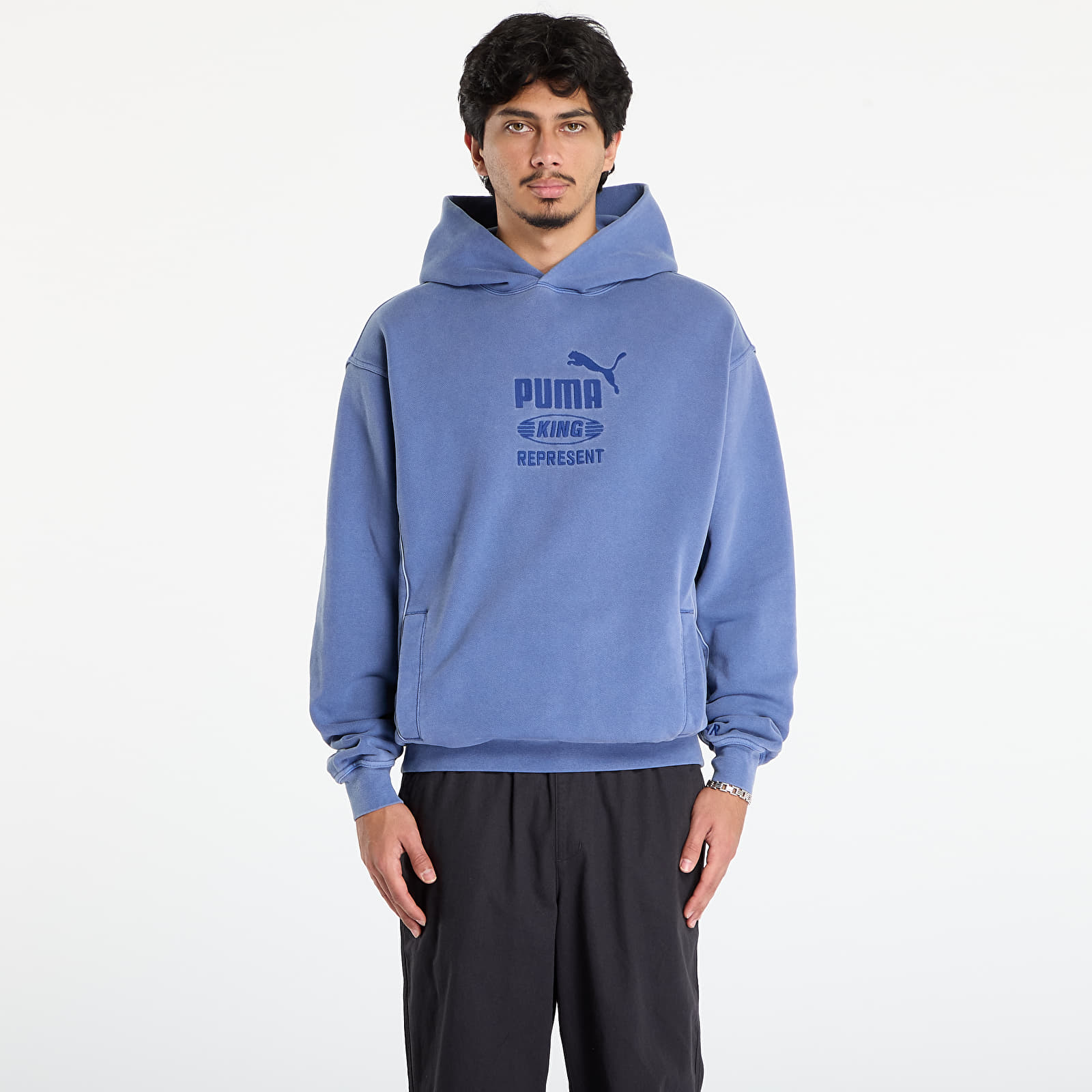 Mikiny Puma x REPRESENT Graphic Hoodie Blue Dusk
