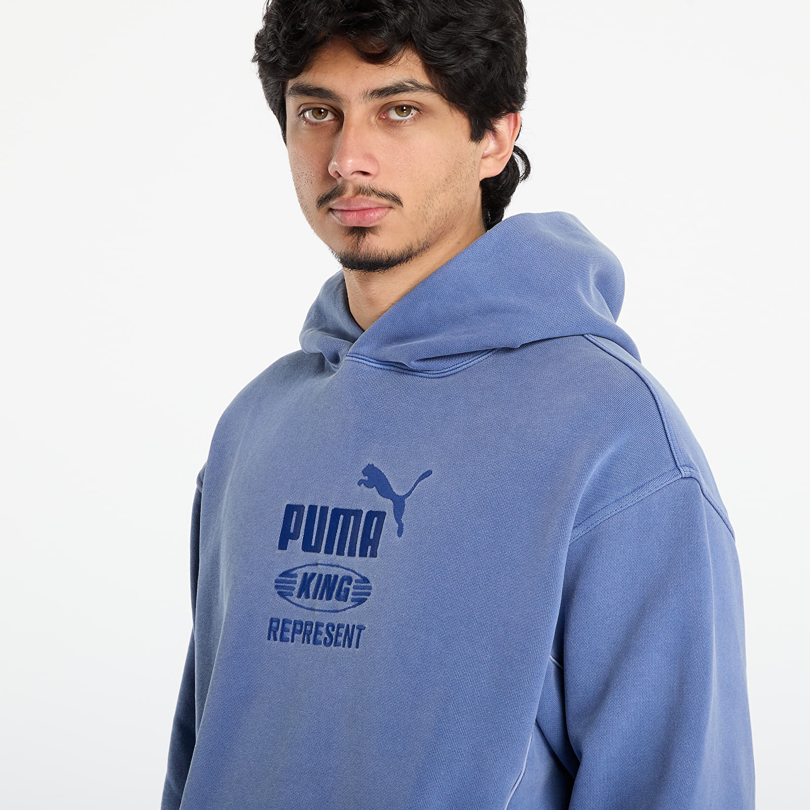 Mikiny Puma x REPRESENT Graphic Hoodie Blue Dusk