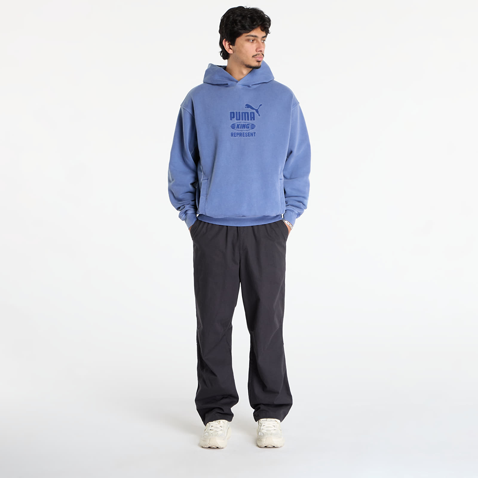 Mikiny Puma x REPRESENT Graphic Hoodie Blue Dusk
