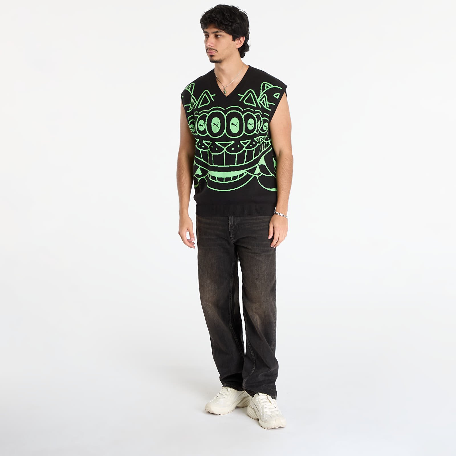 Västar Puma x RIPNDIP Knitted Vest Puma Black