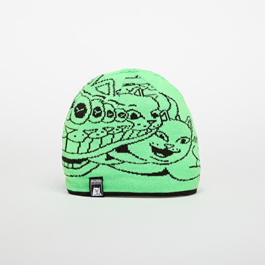 Čepice Puma x RIPNDIP Reversable Skull Beanie Puma Black/ Fluro Green Pes