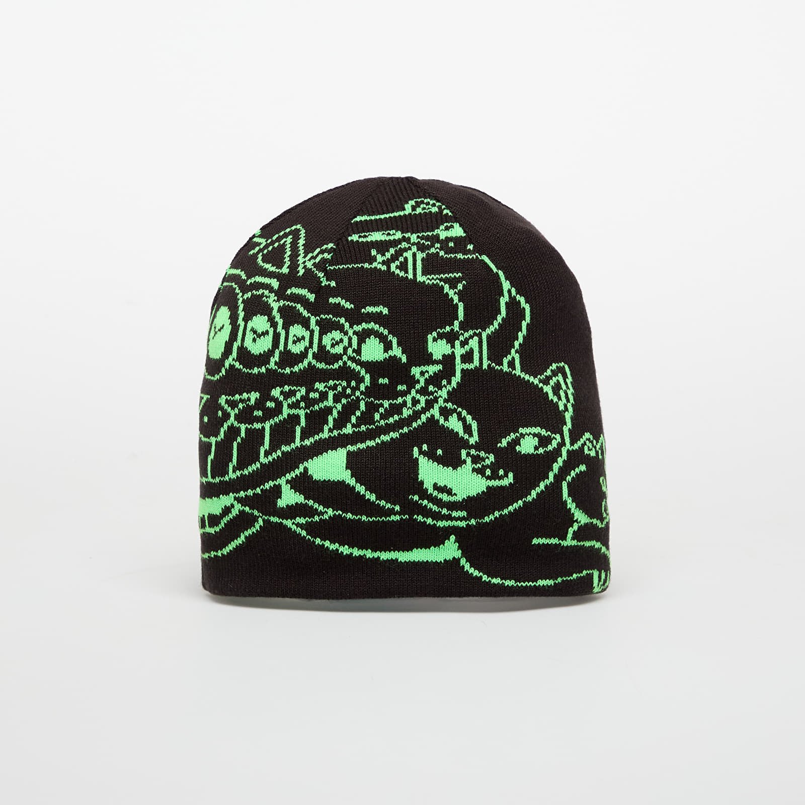 Čepice Puma x RIPNDIP Reversable Skull Beanie Puma Black/ Fluro Green Pes