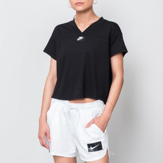 T-shirts Nike Sportswear Shortsleeve Marble Crop Top Black Footshop