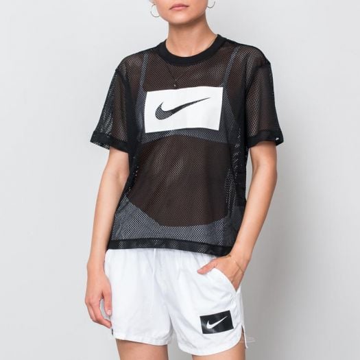 Tank Tops Nike Sportswear Mesh Swoosh Top Black White Footshop