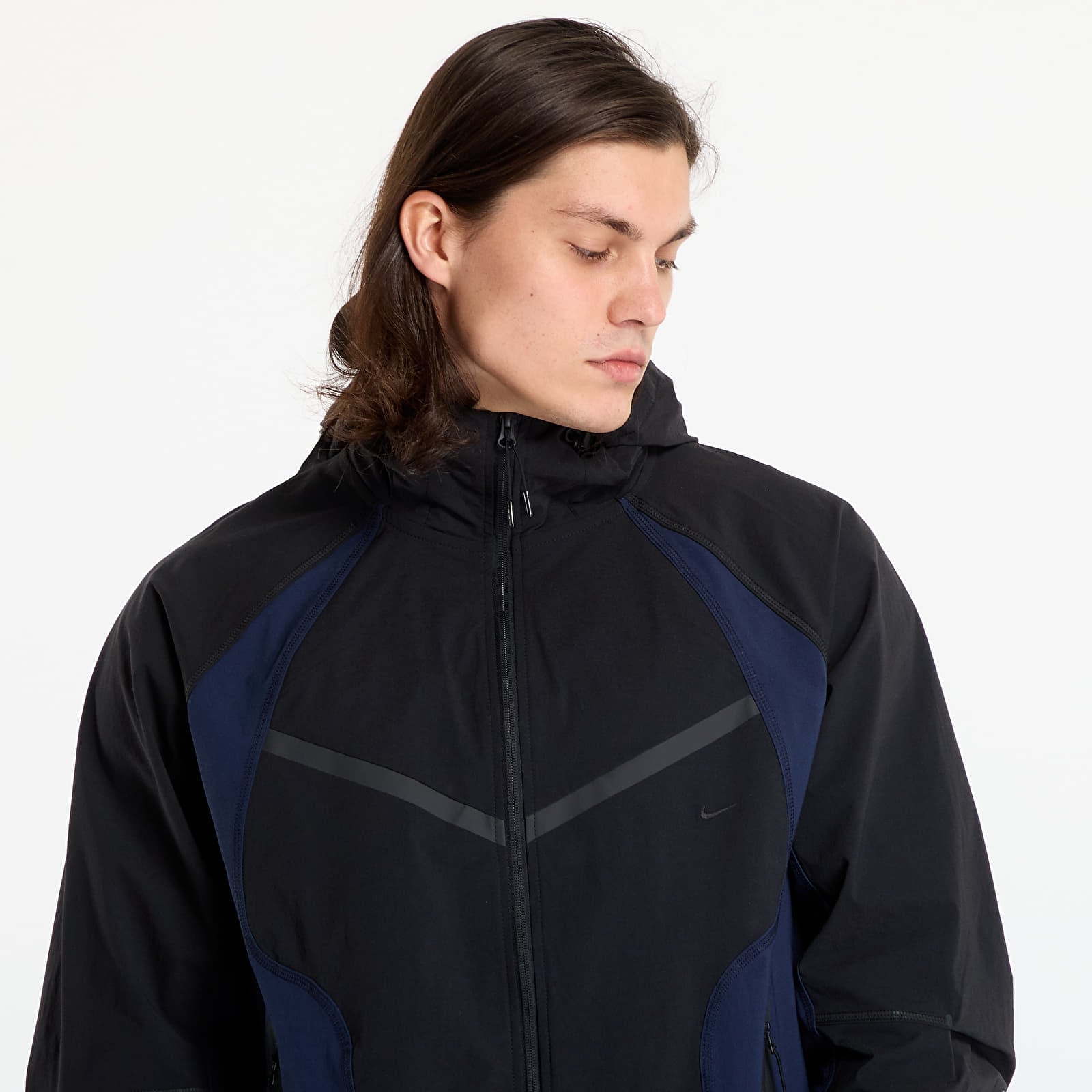 Joped Nike Tech Men's Dri-FIT Woven Color-Block Windrunner Loose Jacket Black/ Obsidian/ Black