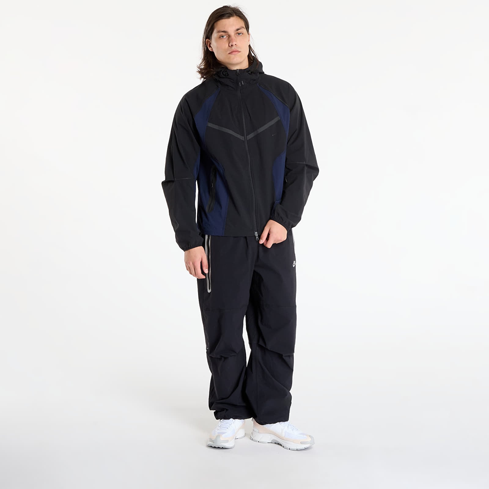 Joped Nike Tech Men's Dri-FIT Woven Color-Block Windrunner Loose Jacket Black/ Obsidian/ Black