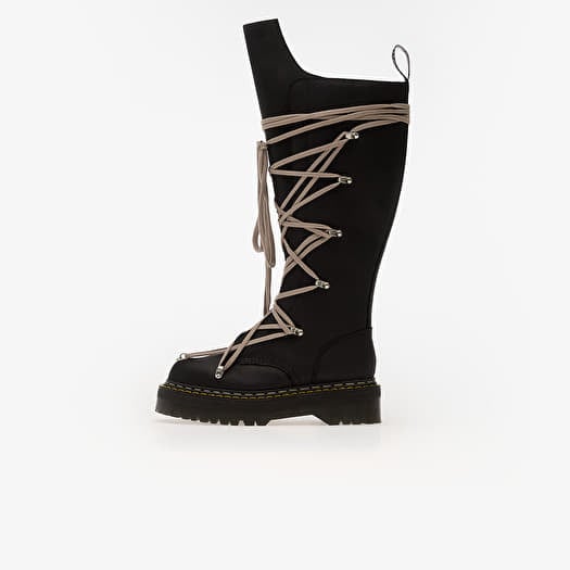 Rick Owens x Dr. Martens Leather Boots - 1B60 Quad Sole Pentalace Boot Black