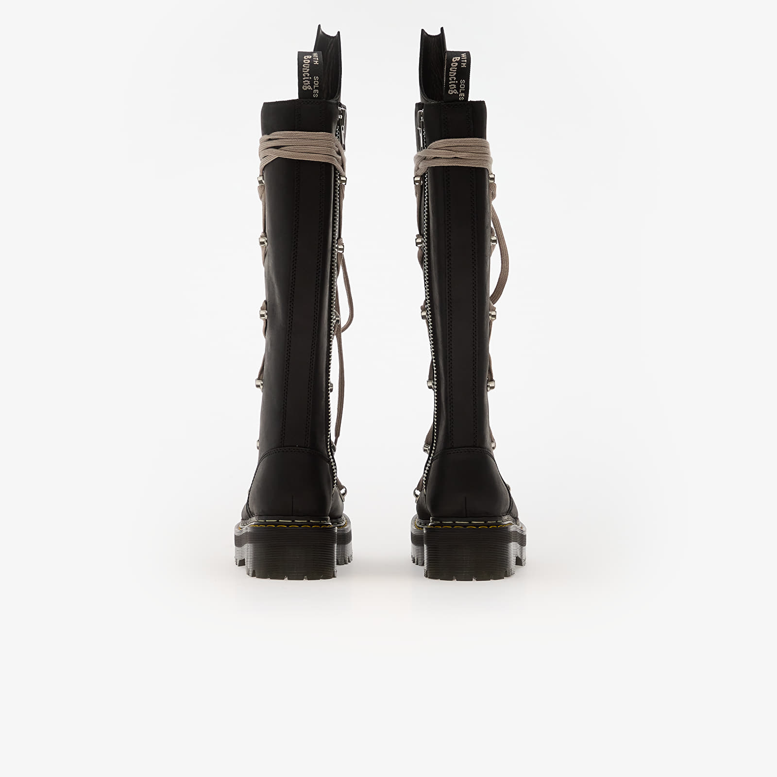 Sko til mænd Rick Owens x Dr. Martens Leather Boots - 1B60 Quad Sole Pentalace Boot Black