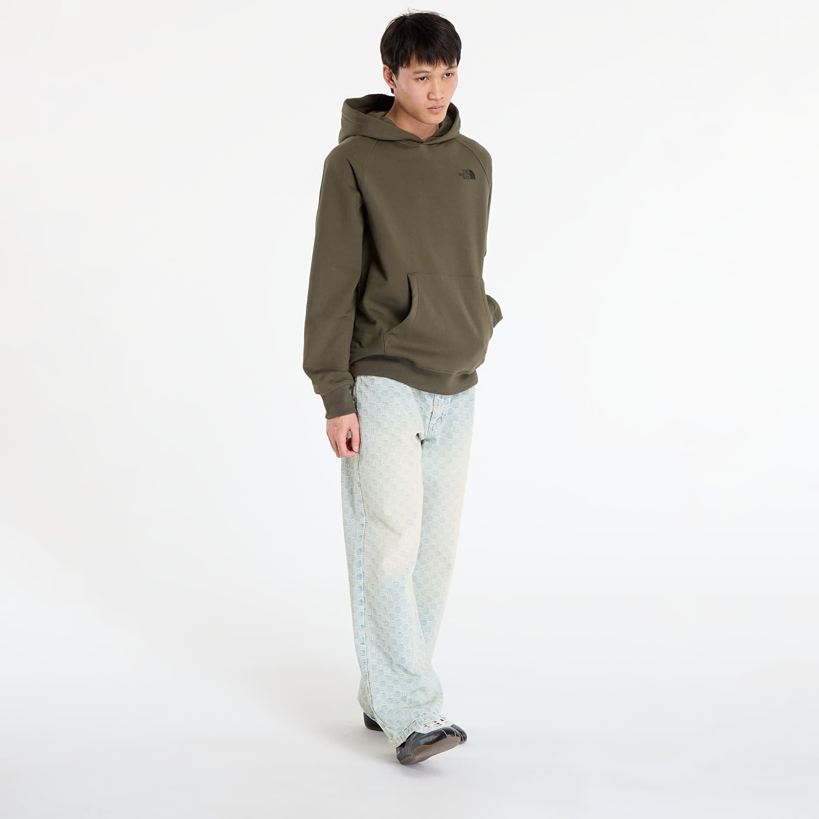 Dukserice The North Face M Raglan Box Nse Edge Of Light Infill Hoodie New Taupe Green/ TNF Black Edge Of Light Print