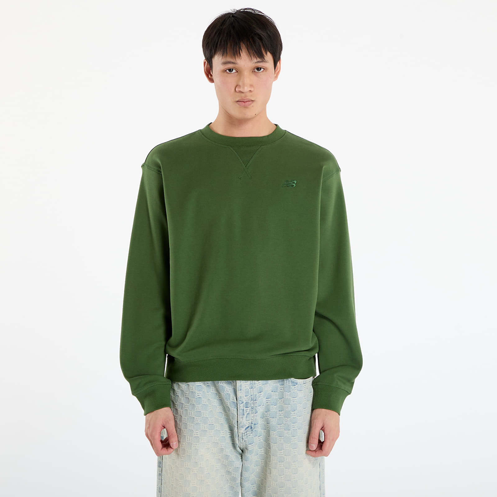 Суитшърт New Balance Athletics French Terry Crew Dark Alpine Green L