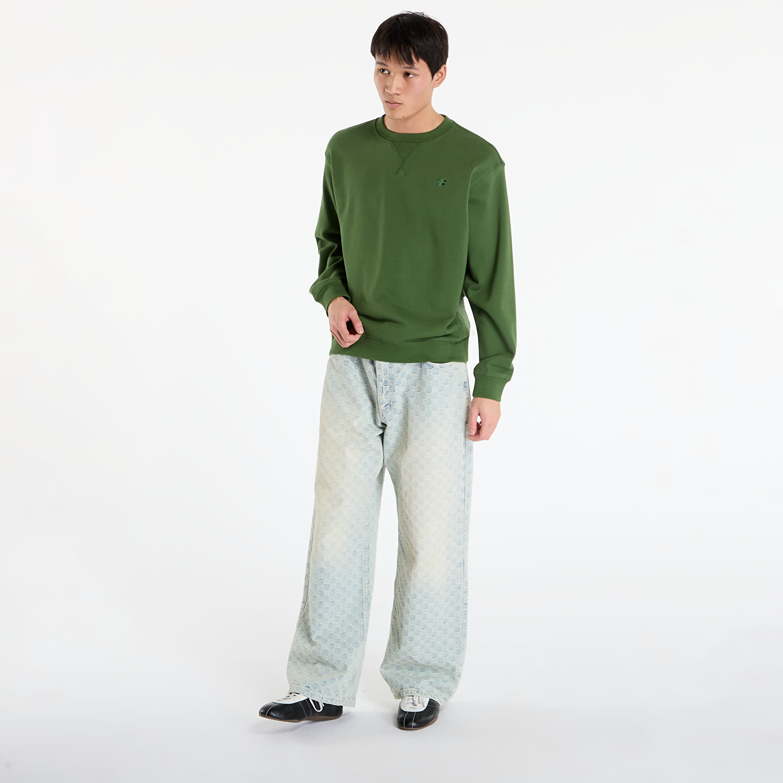 Kapuutsikud ja kampsunid New Balance Athletics French Terry Crew Dark Alpine Green