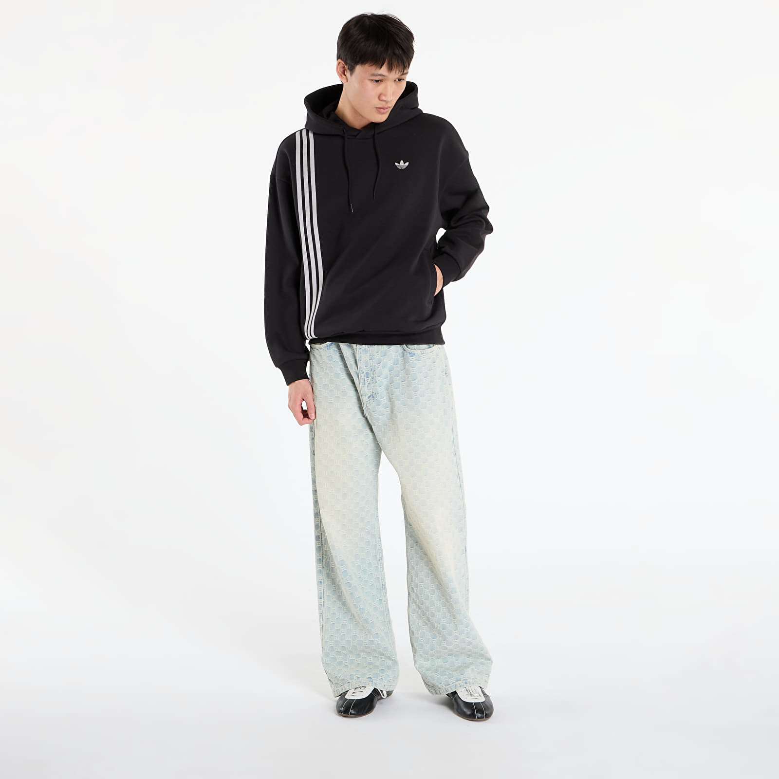 Hoodies en truien adidas Front Stripes Hoodie Black
