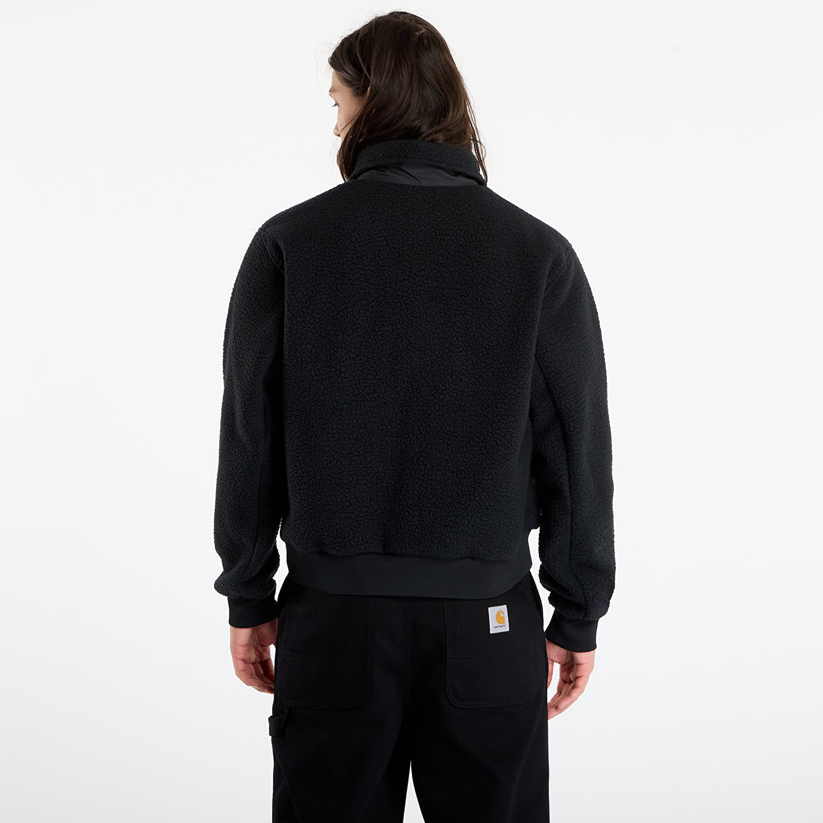 Pánské bundy Nike Sportswear Club Men's High-Pile Fleece Coaches Jacket Black/ White