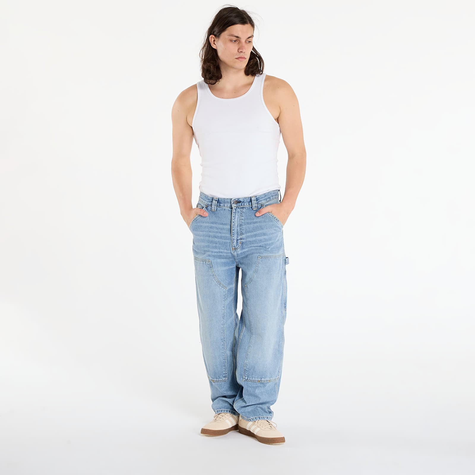 Hosen für Männer Carhartt WIP OG Double Knee Pant Blue Burst Washed