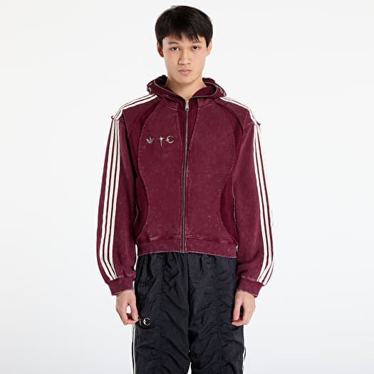 adidas x Thug Club Teamgeist Hooded Zip Up Maroon/ Antique Silver