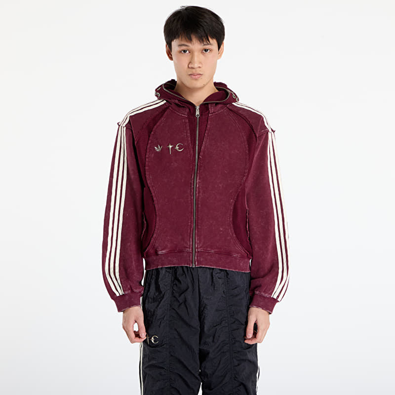 adidas x Thug Club Teamgeist Hooded Zip Up Maroon/ Antique Silver