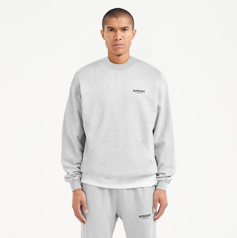Men's sweaters REPRESENT Owners Club Sweater Ash Grey/ Black