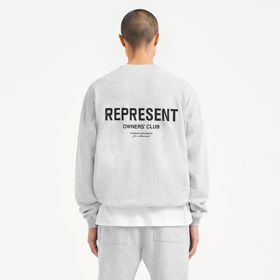 Men's sweaters REPRESENT Owners Club Sweater Ash Grey/ Black