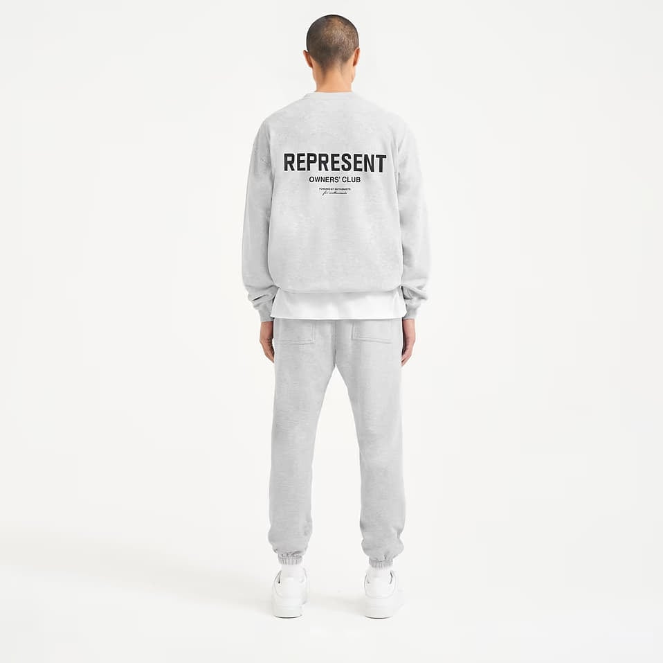 Men's sweaters REPRESENT Owners Club Sweater Ash Grey/ Black