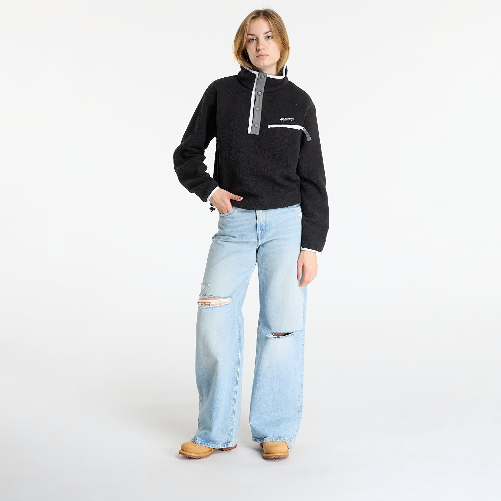 Hoodies and sweatshirts  Columbia Helvetia™ II Cropped Half Snap Fleece Black