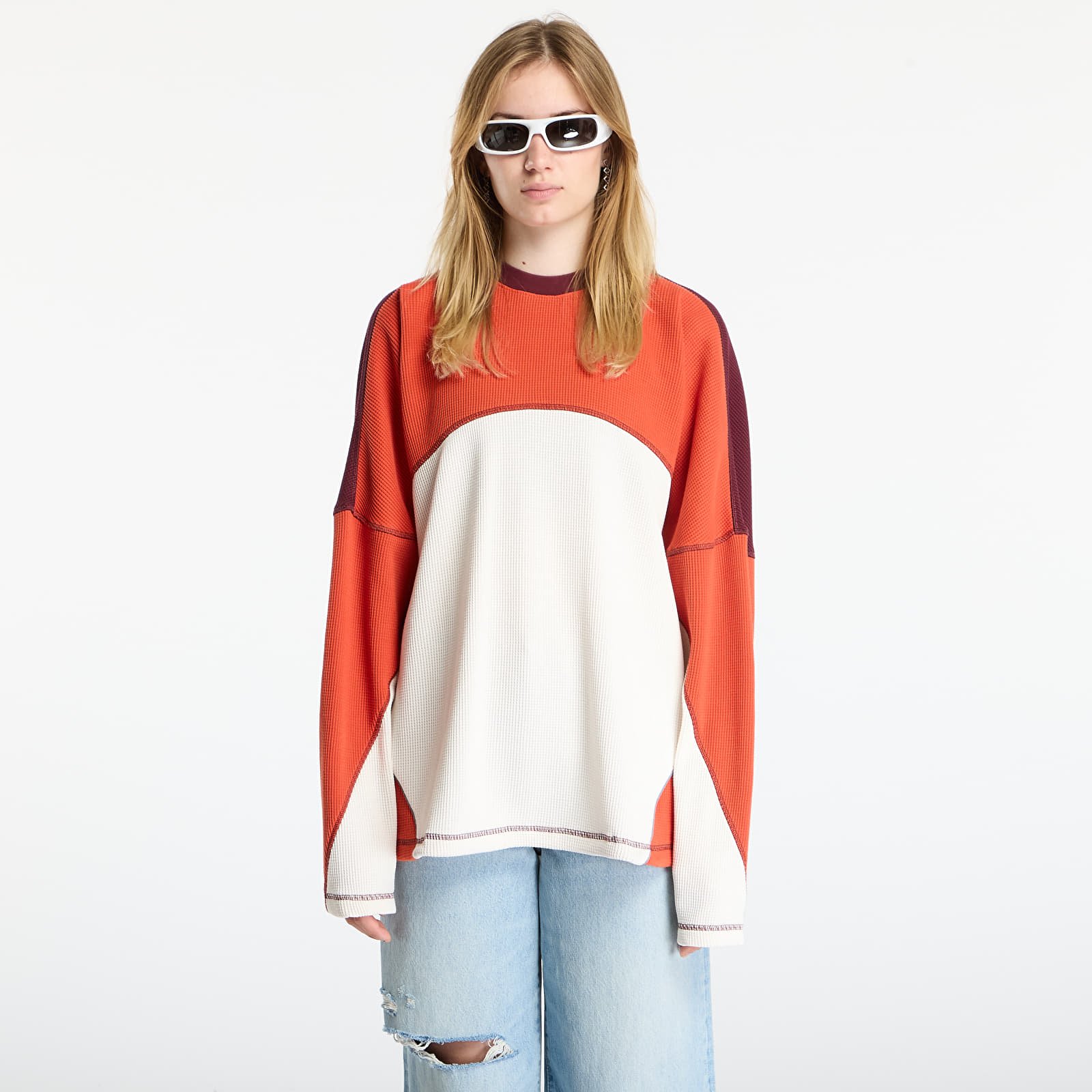 Pullover adidas La Cienega LS Sports Long-Sleeve Top UNISEX Off White