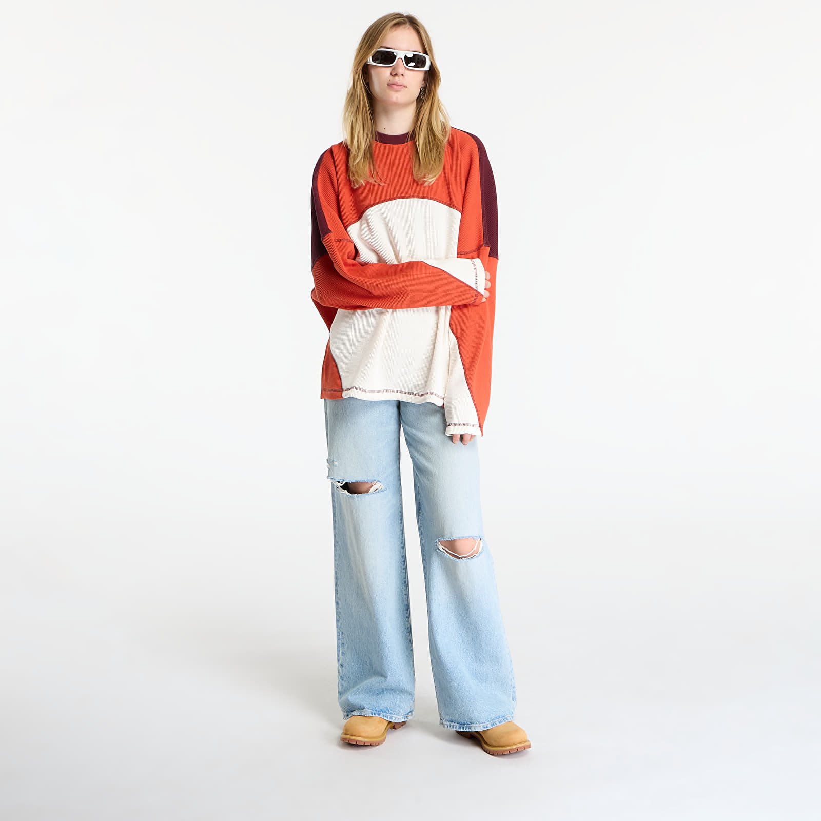 Pullover adidas La Cienega LS Sports Long-Sleeve Top UNISEX Off White
