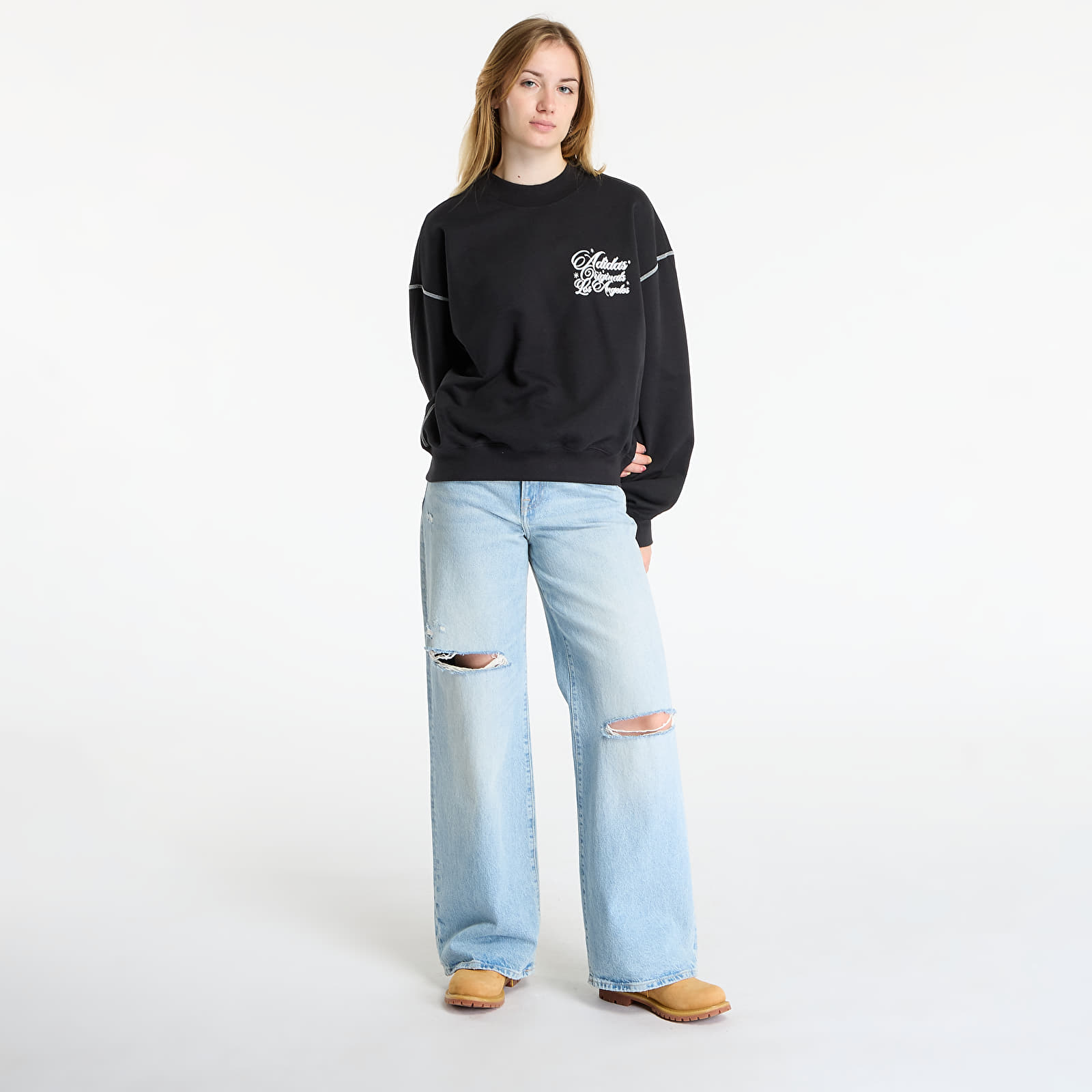 Hoodies and sweatshirts adidas Santa Monica Crewneck UNISEX Black