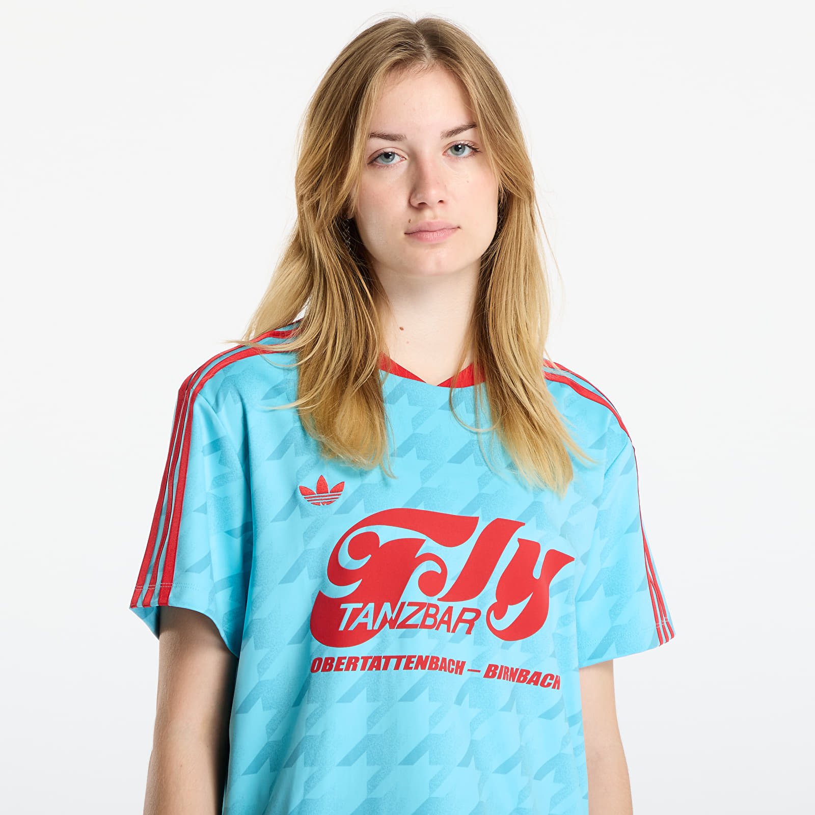 T-krekli adidas Graphic Football Allover Print Jersey Blue Glow/ Grey Six