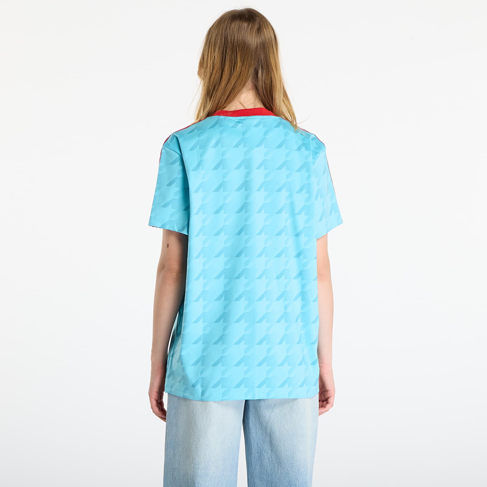 T-krekli adidas Graphic Football Allover Print Jersey Blue Glow/ Grey Six
