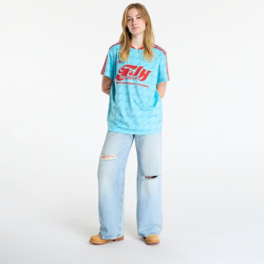 T-shirts adidas Graphic Football Allover Print Jersey Blue Glow/ Grey Six  (JW2771) | Footshop