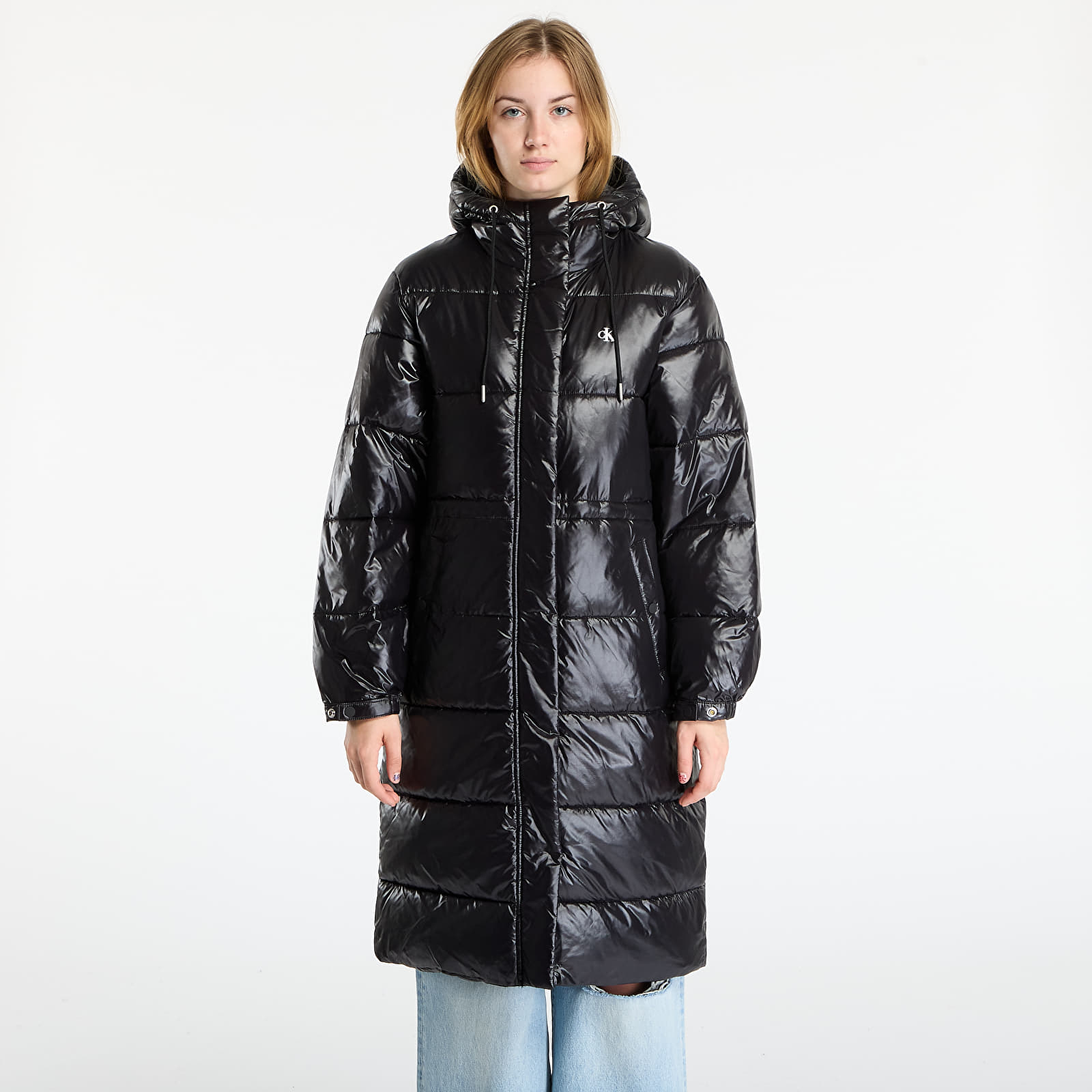 Płaszcze Calvin Klein Jeans Shine Long Puffer Coat Black