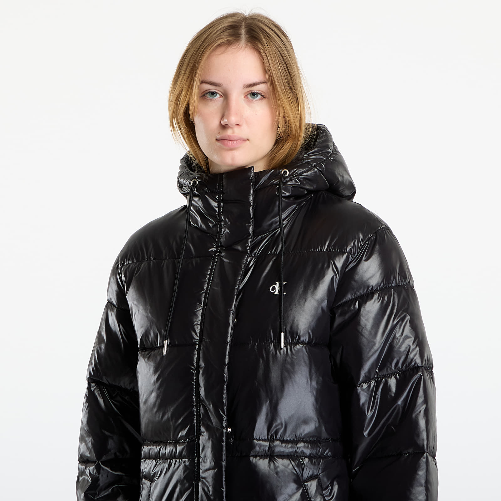 Płaszcze Calvin Klein Jeans Shine Long Puffer Coat Black