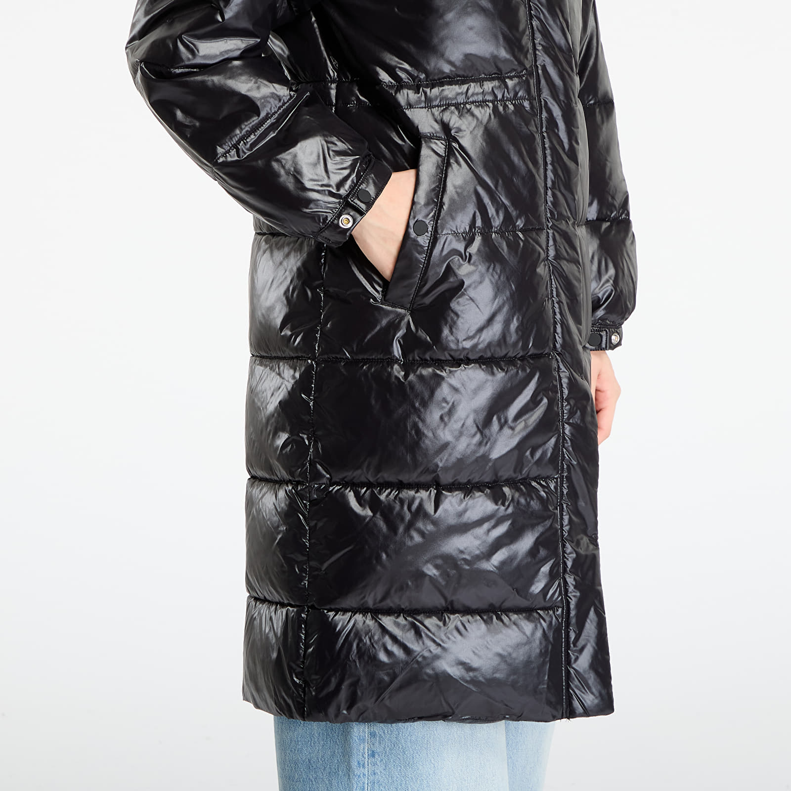 Płaszcze Calvin Klein Jeans Shine Long Puffer Coat Black