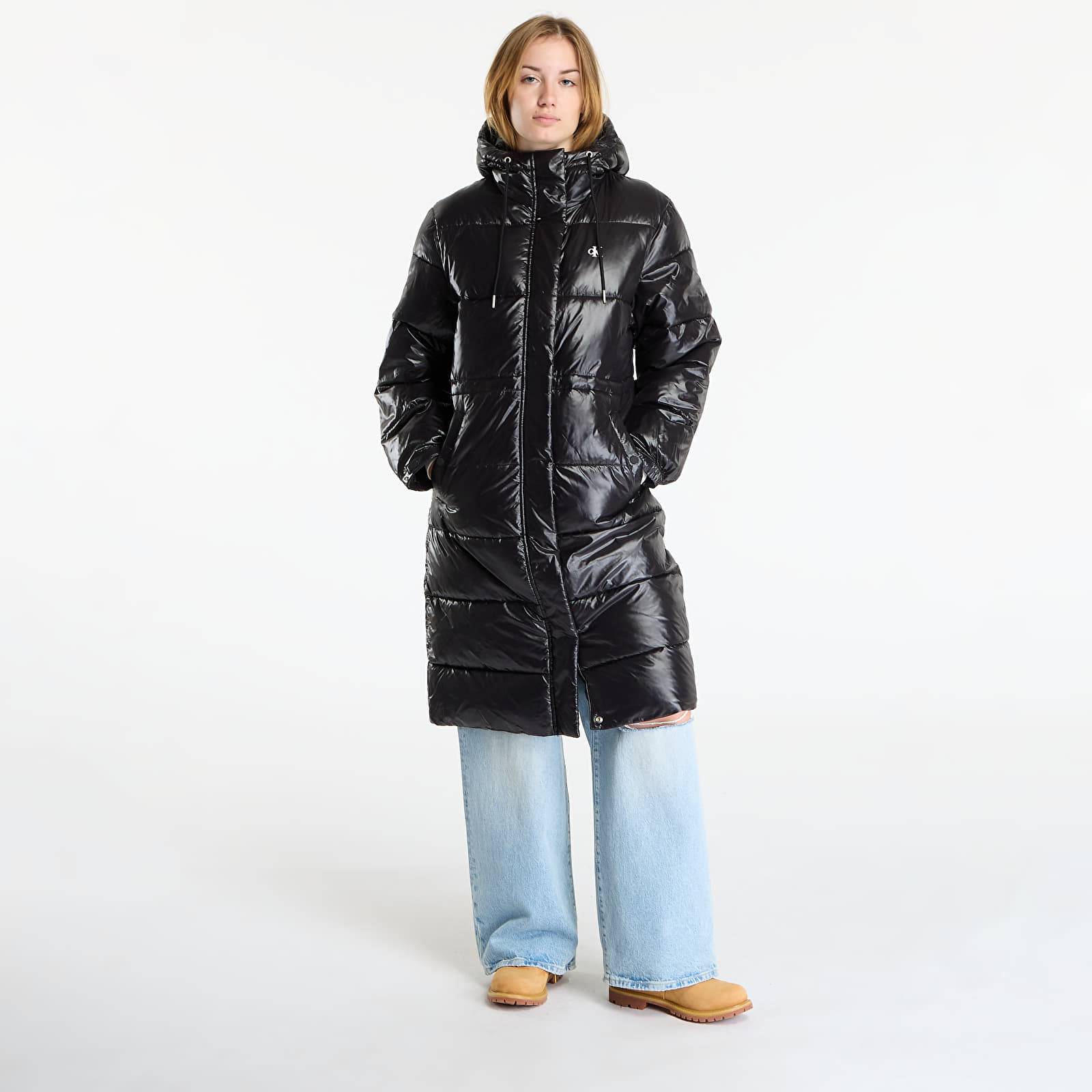 Płaszcze Calvin Klein Jeans Shine Long Puffer Coat Black