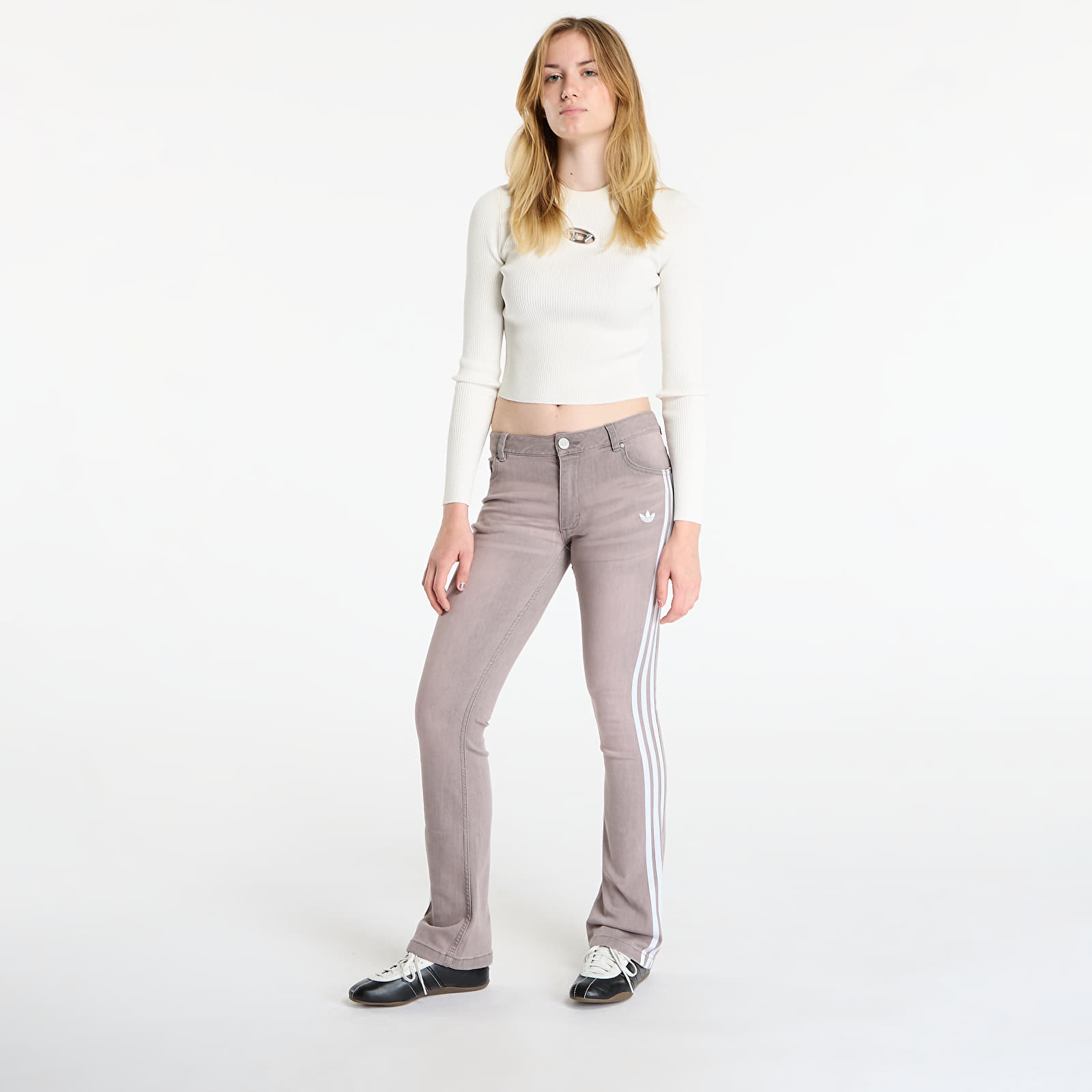 Pantaloni de damă adidas Adilenium Season 4 Teamgeist Slim LR Denim Joggers New Rose