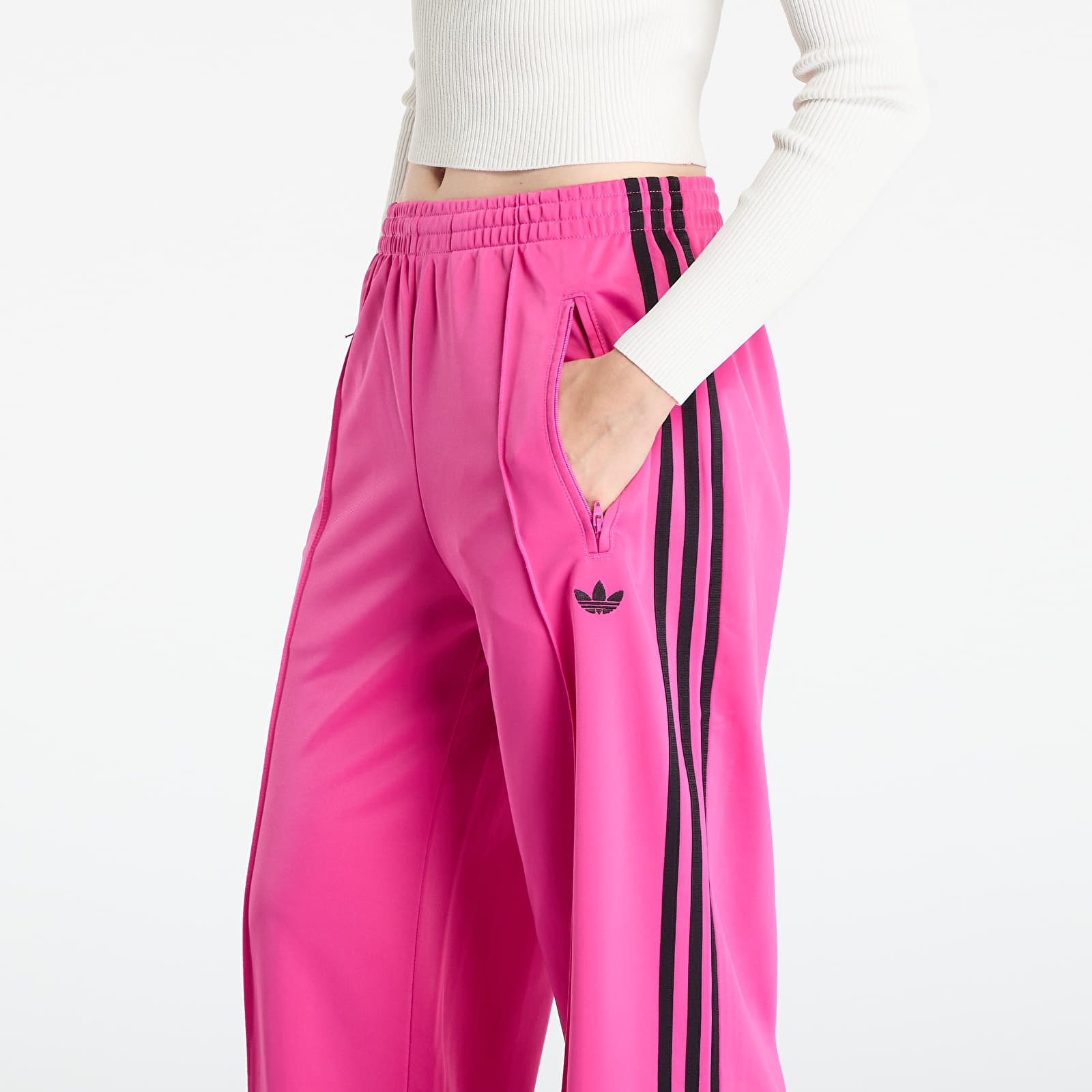 Joggebukser for kvinner adidas Adicolor Classic Firebird Loose Track Tracksuit Bottoms Semi Lucid Fuchsia
