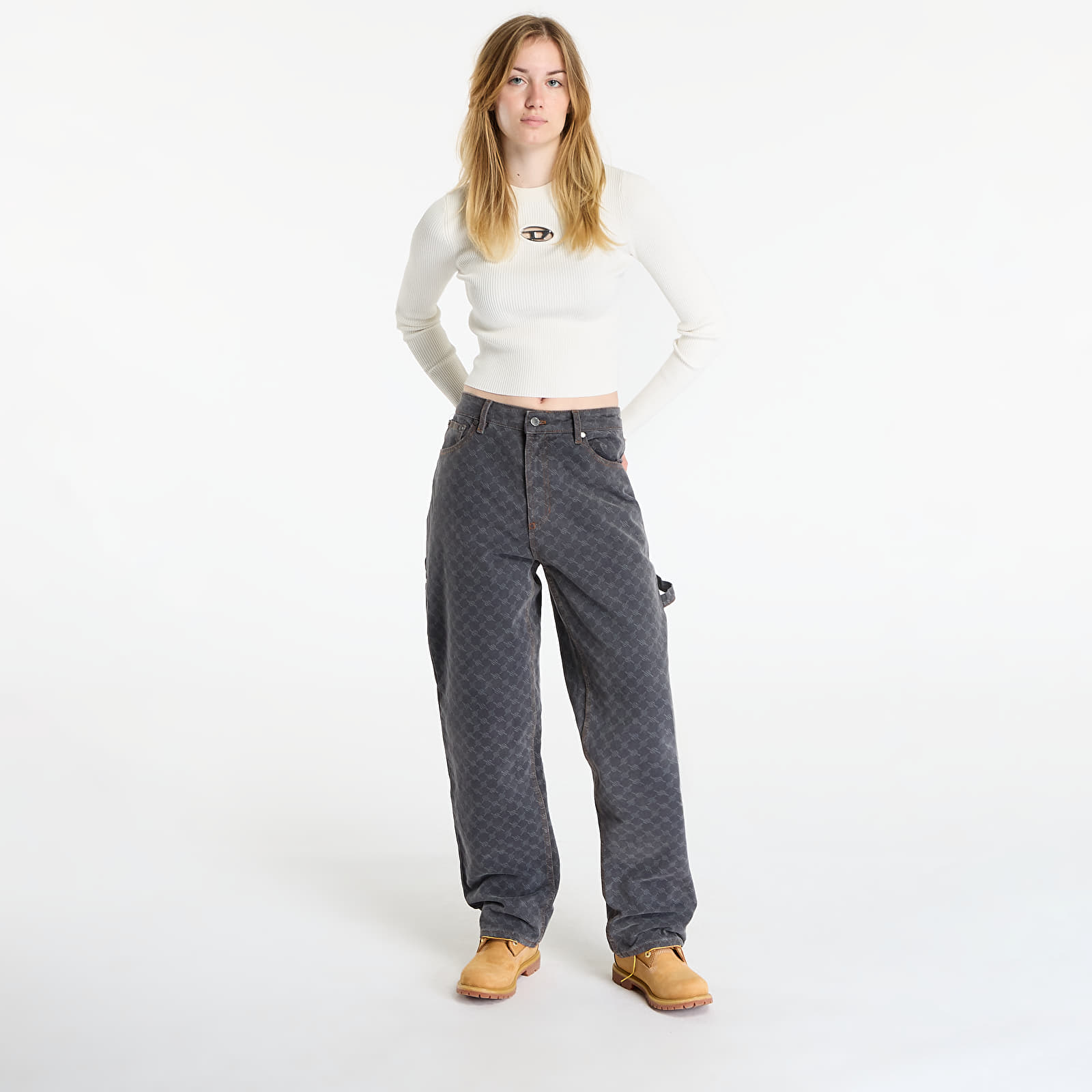 Kalhoty Daily Paper Monogram Workwear Amba Jeans Grey
