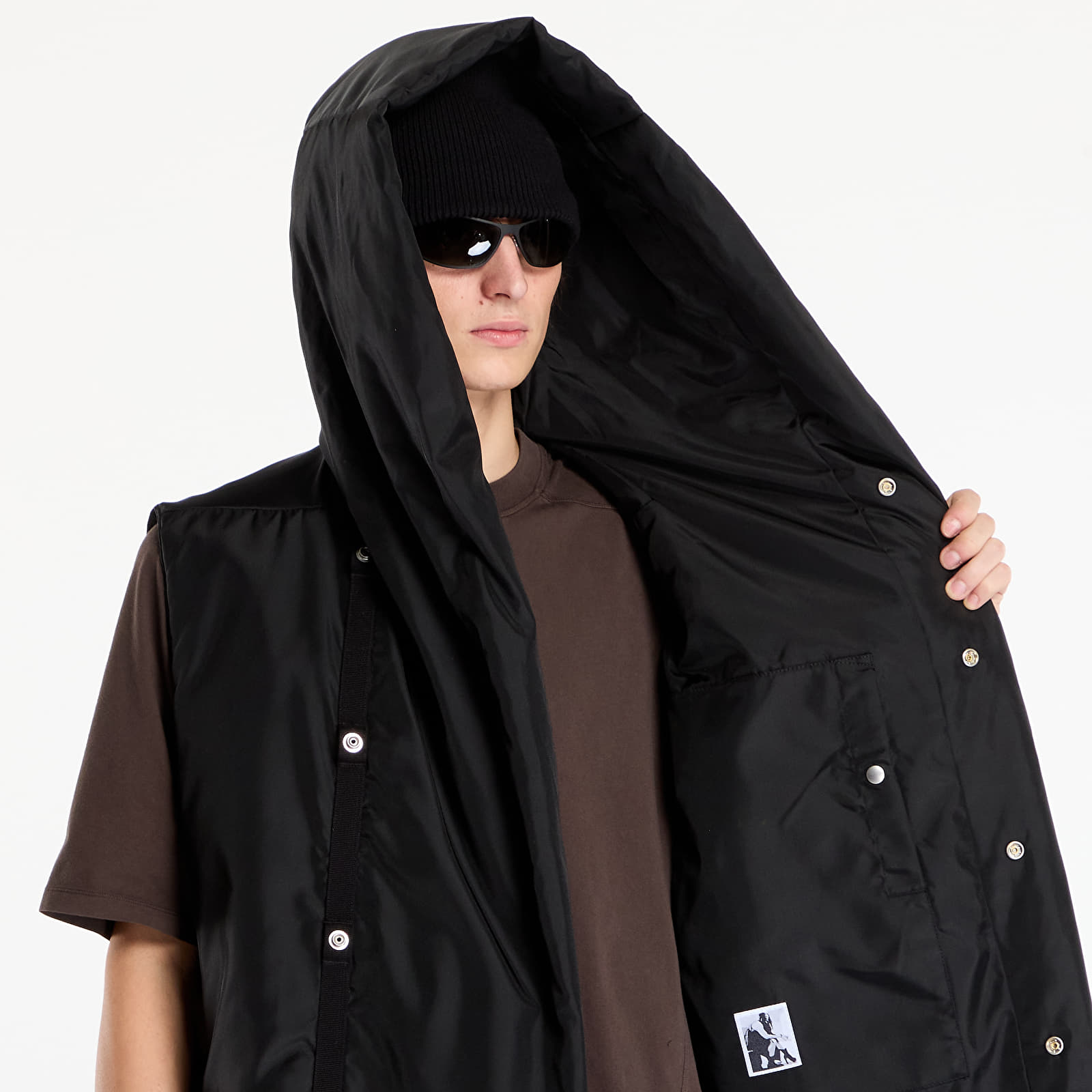 Vīriešu mēteļi Rick Owens DRKSHDW Hooded Liner Black
