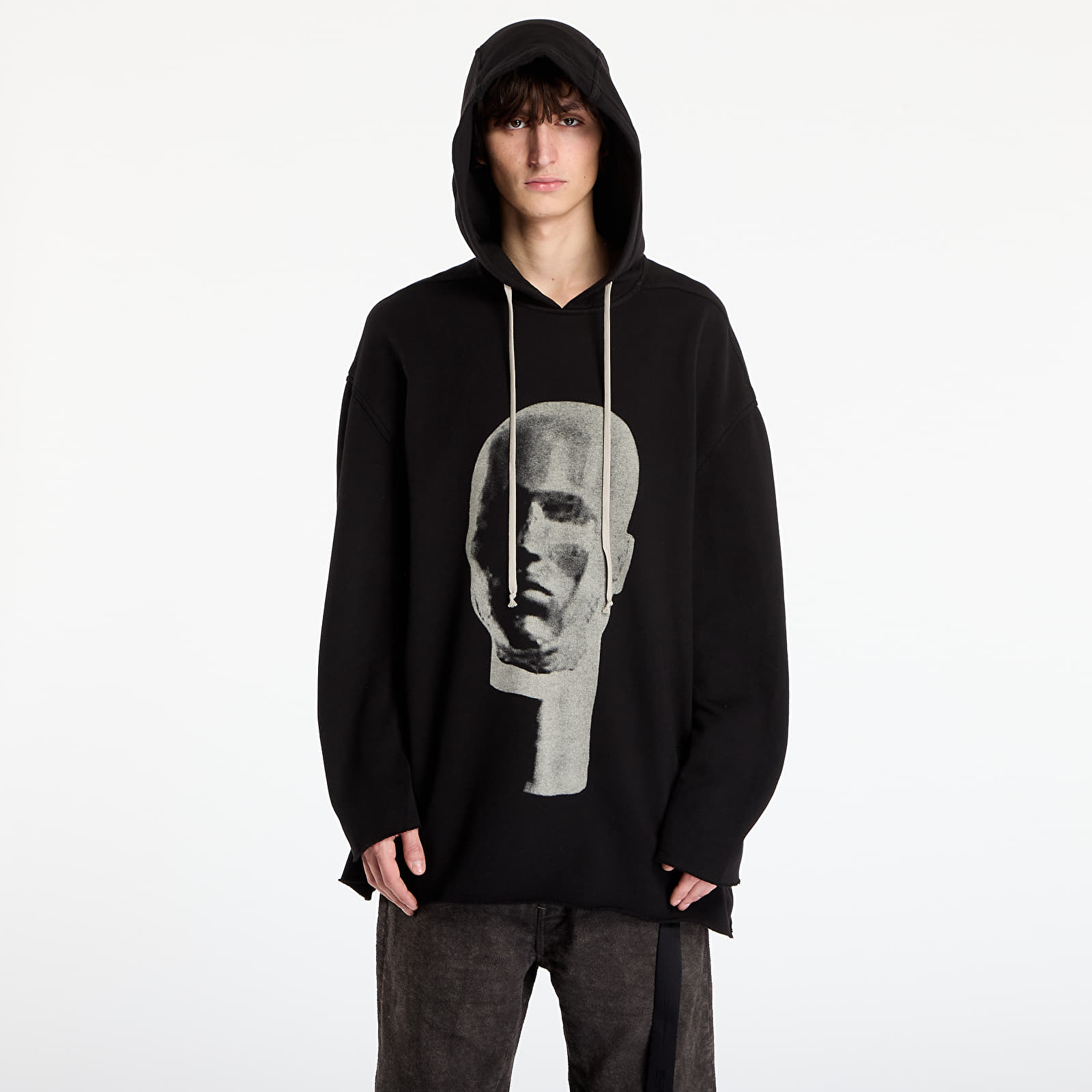 Pánské mikiny Rick Owens DRKSHDW Peter Hoodie Black/ Pearl