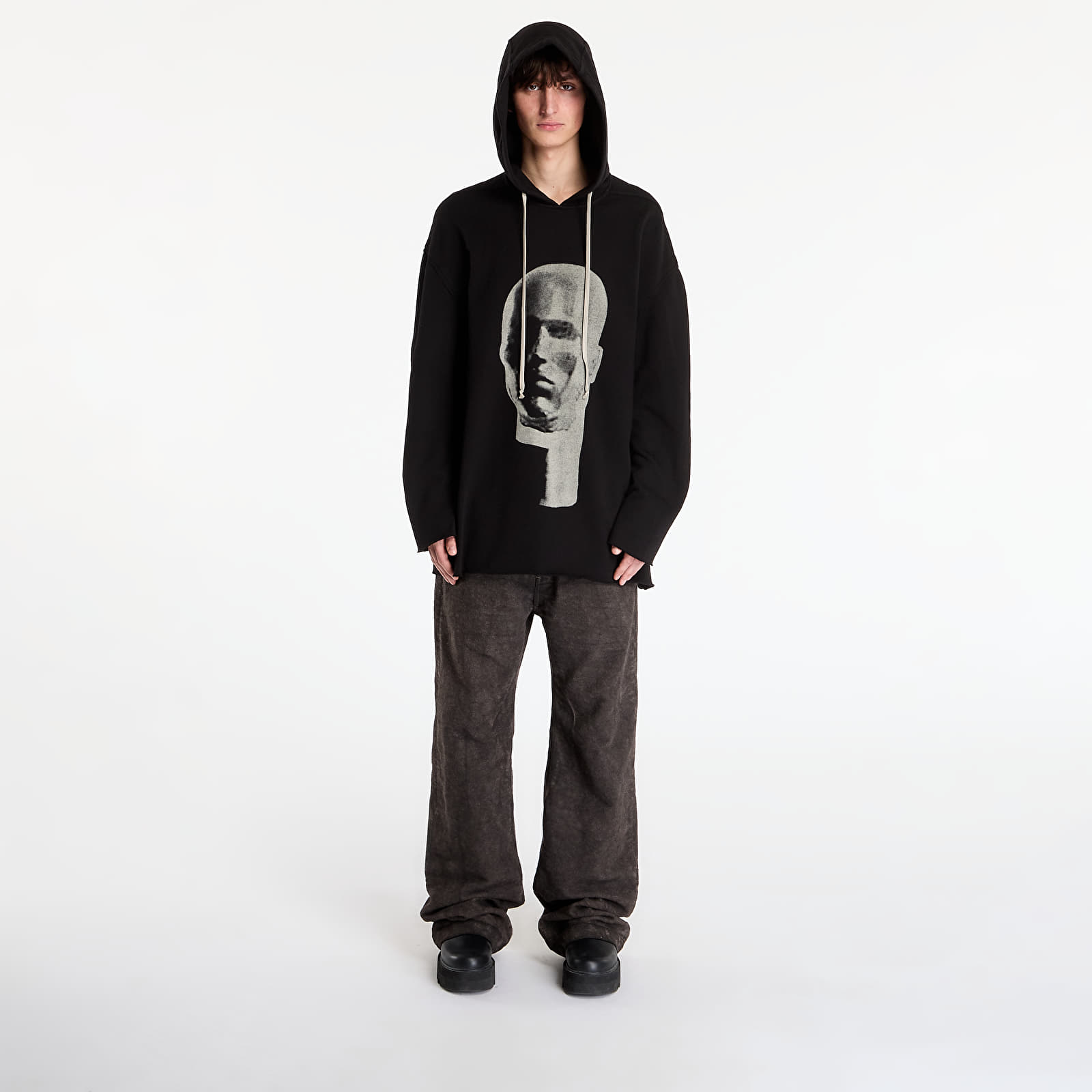 Pánské mikiny Rick Owens DRKSHDW Peter Hoodie Black/ Pearl