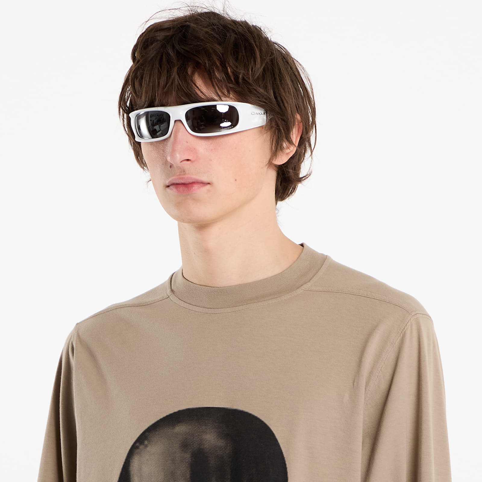 Majice T-shirt Rick Owens DRKSHDW Jumbo Ls Tee Dirty Pearl/ Black