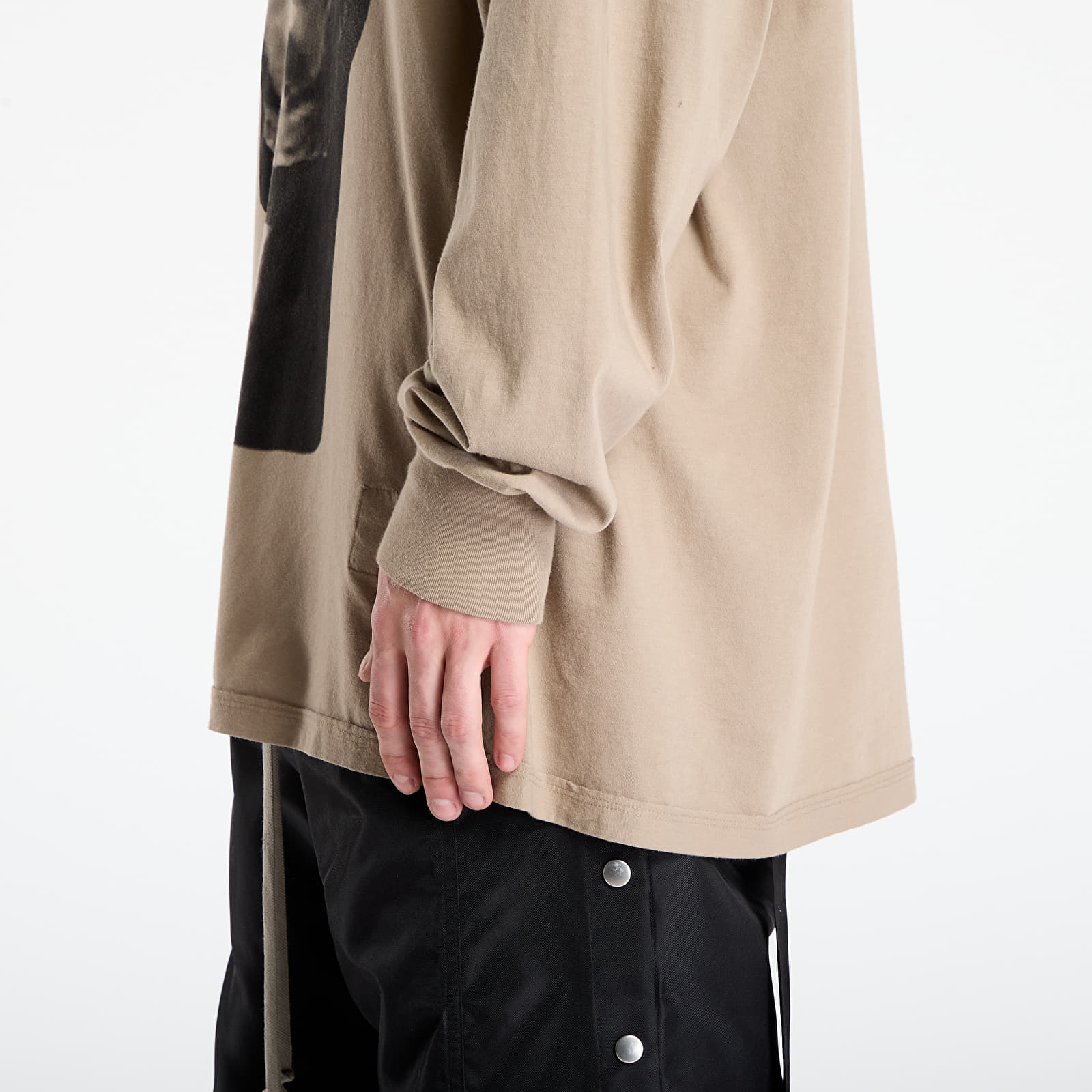 Majice T-shirt Rick Owens DRKSHDW Jumbo Ls Tee Dirty Pearl/ Black
