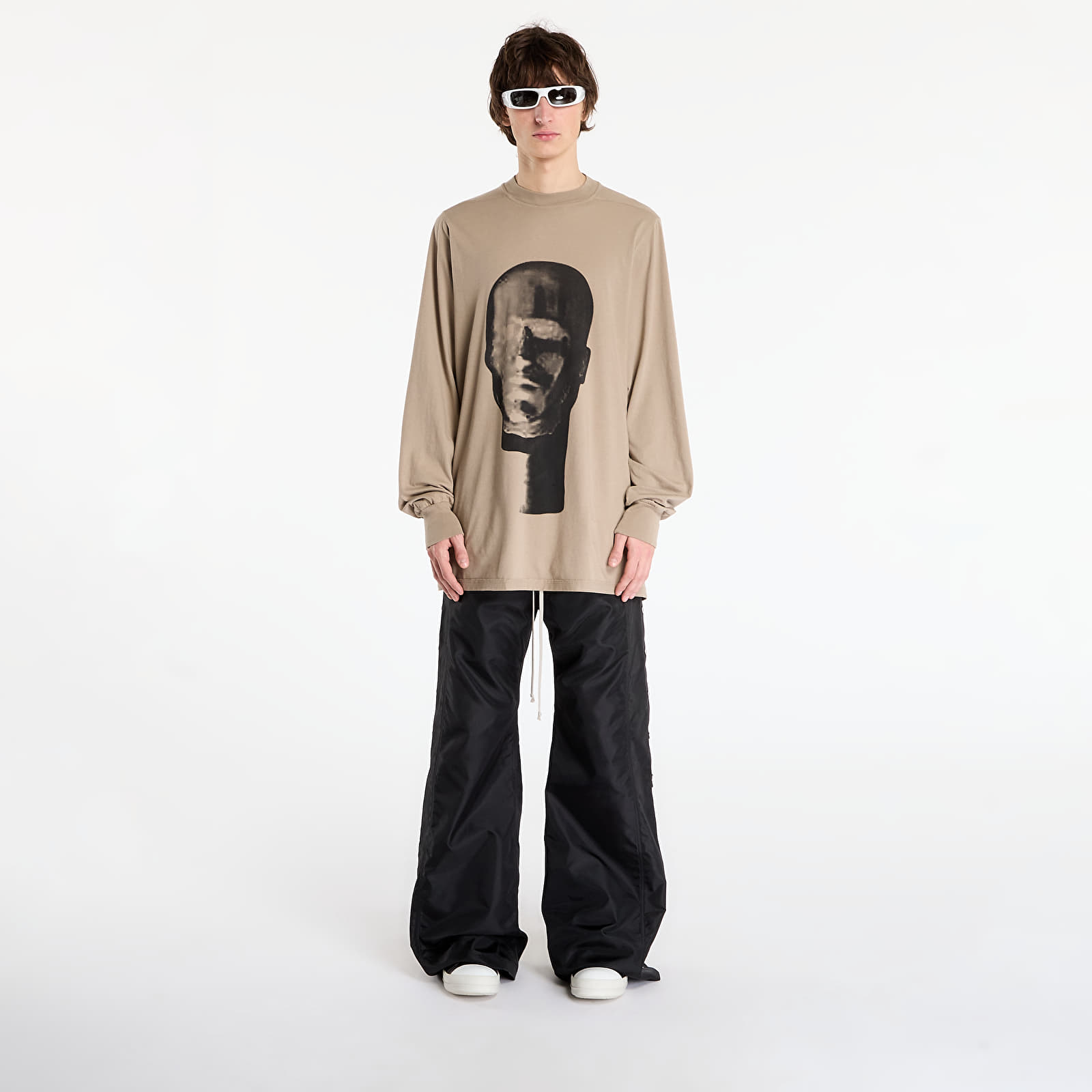 Majice T-shirt Rick Owens DRKSHDW Jumbo Ls Tee Dirty Pearl/ Black