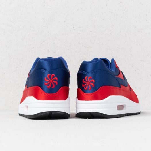 Air max 1 satin university red deep royal blue on sale