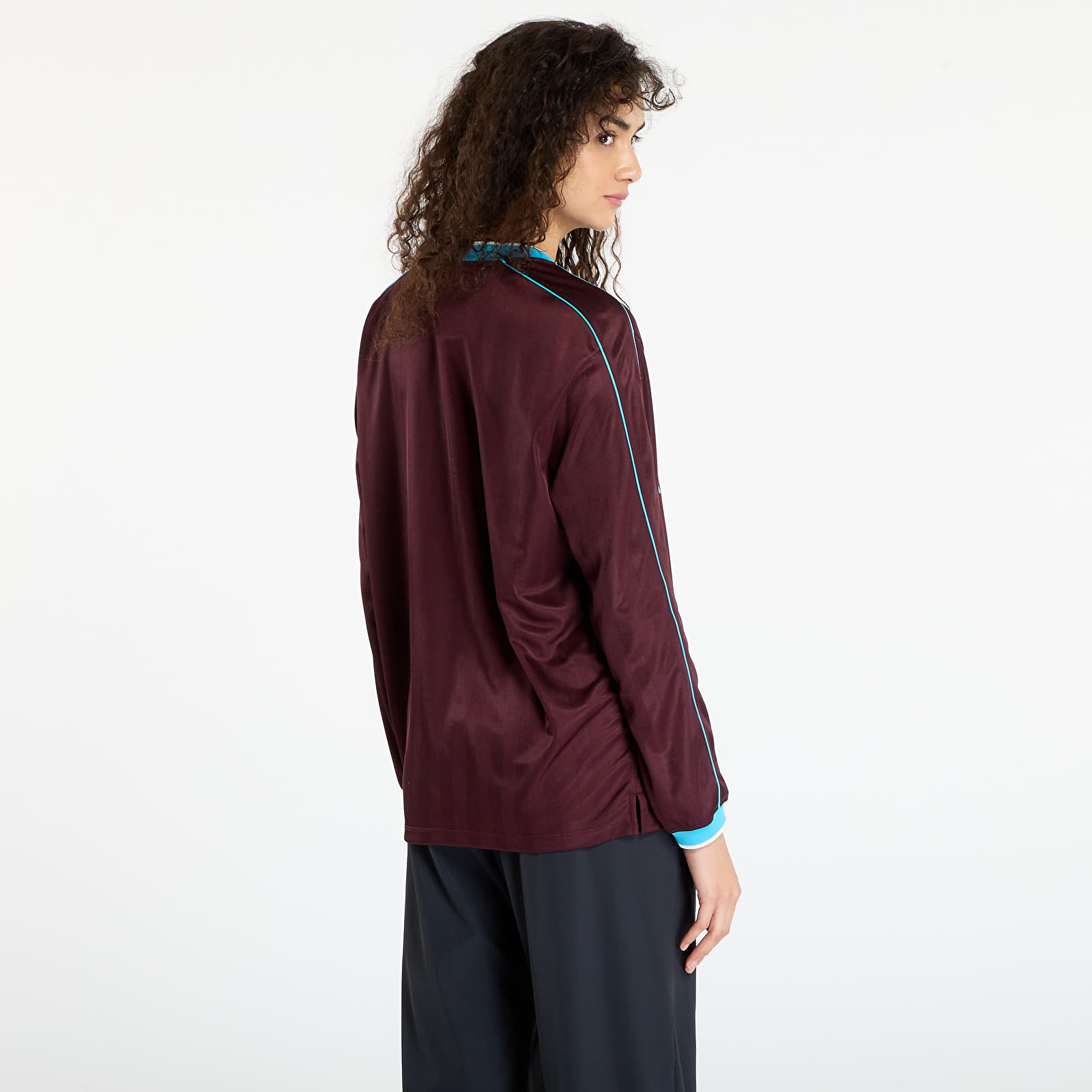 Tricouri pentru femei Nike Sportswear Women's Long-Sleeve Jersey Top Burgundy Crush/ Baltic Blue