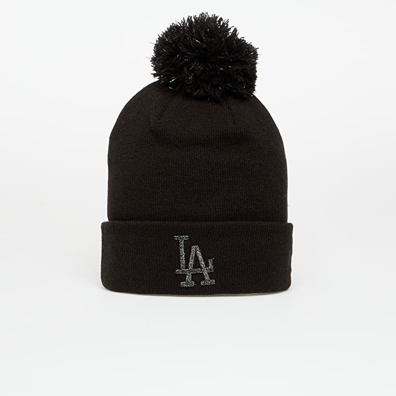 Berretto New Era Knit Medium Wmns MLB Metallic Bobble Beanie Los Angeles Dodgers Black
